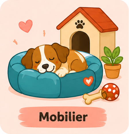 Illustration de la catégorie mobilier et confort pour chien