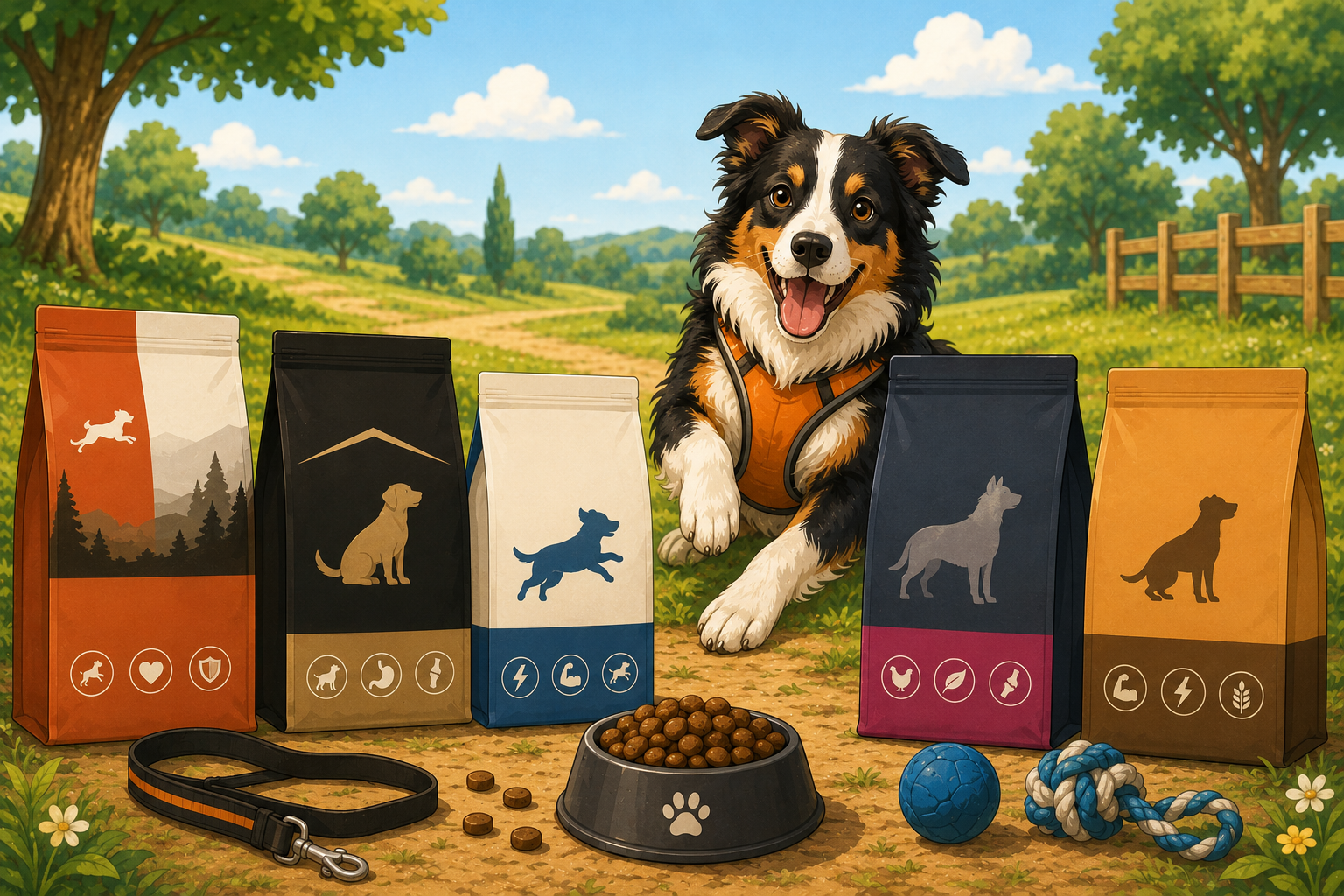 Illustration pour Les meilleures croquettes pour chien actif ou sportif