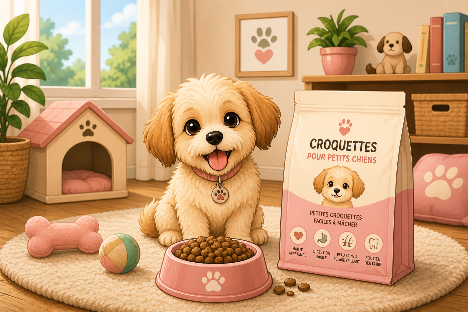Illustration pour Les meilleures croquettes pour petit chien