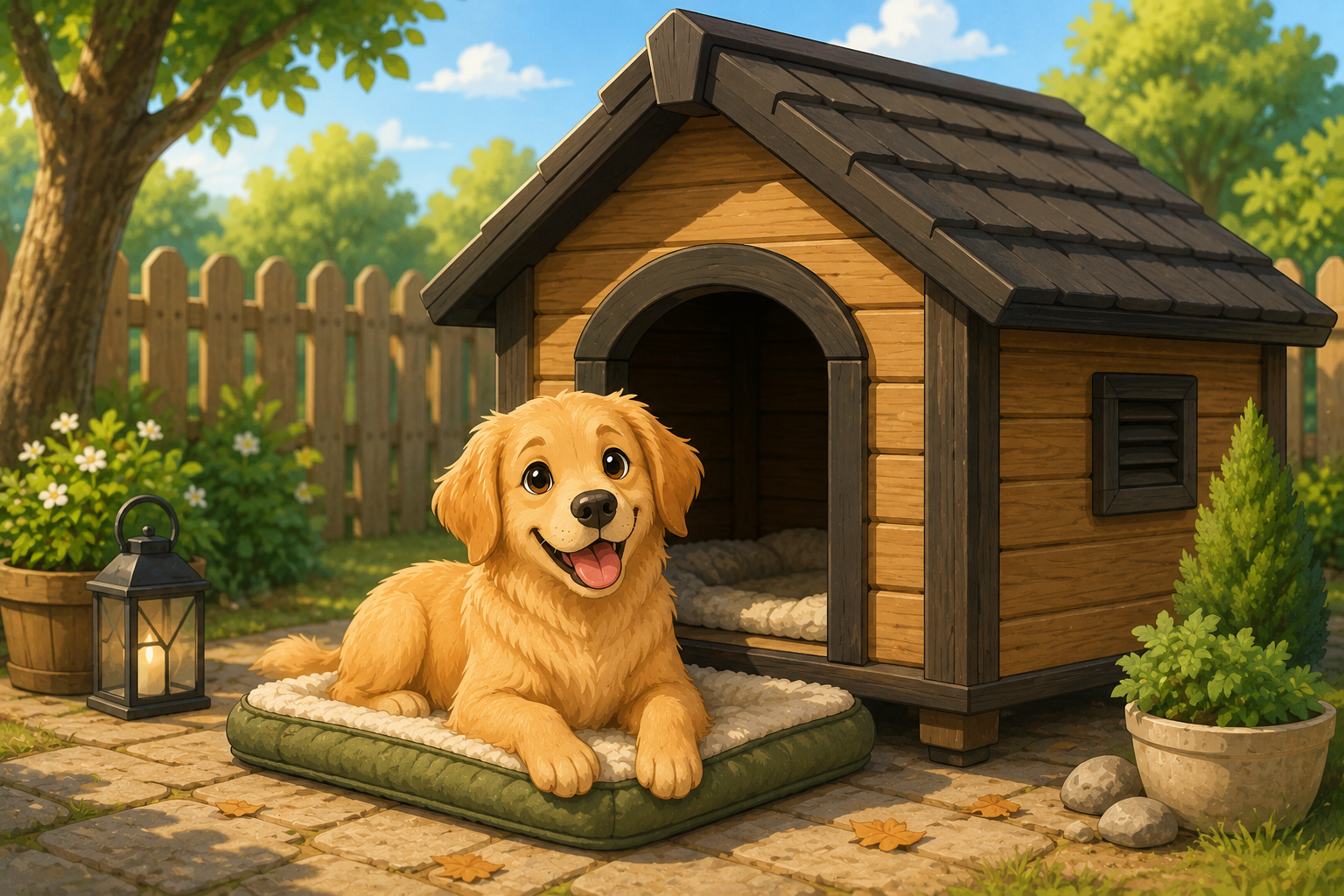 Illustration pour Les meilleures niches d’extérieur isolées pour chien