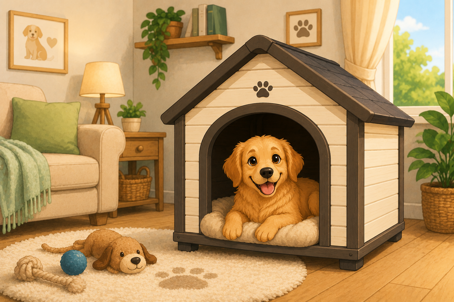 Illustration pour Les meilleures niches d’intérieur pour chien
