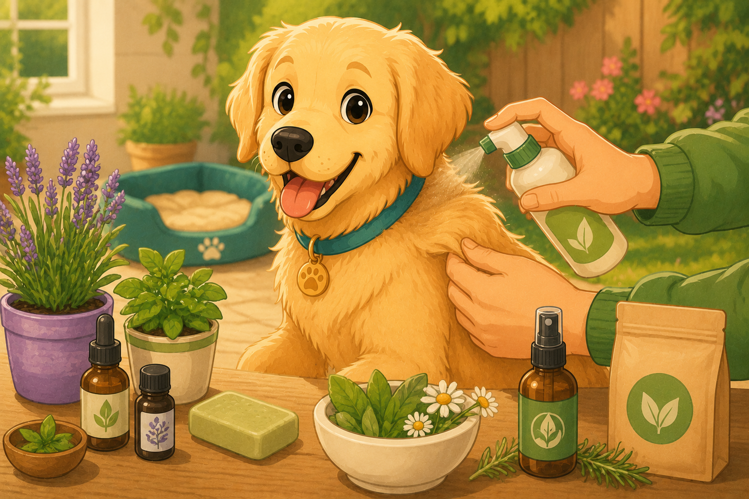 Illustration pour Les meilleurs produits anti-puces naturels pour chien