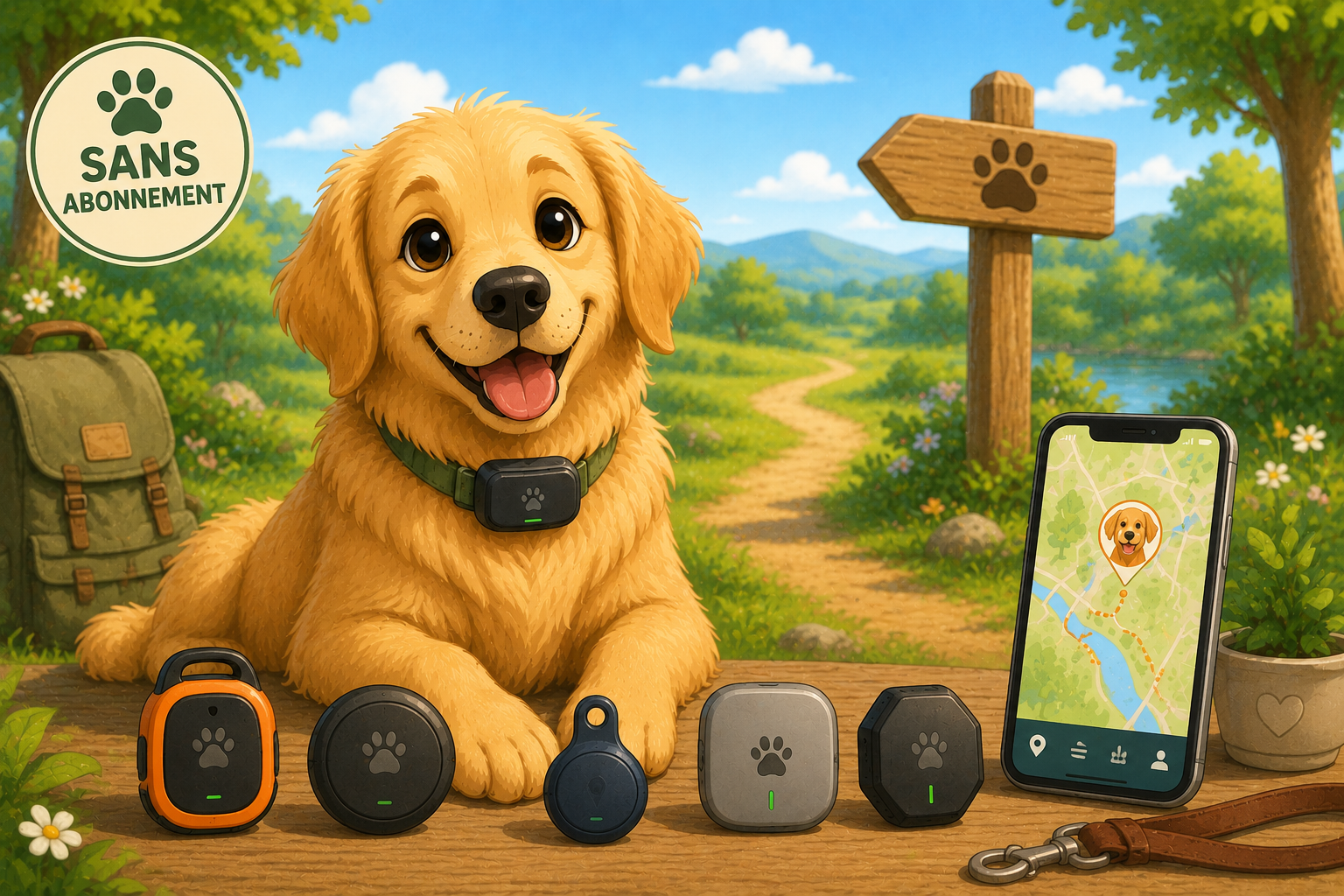 Illustration pour Les meilleurs traceurs GPS sans abonnement pour chien